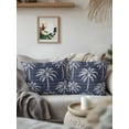 thumbnail image 2 of Outdoor Pillows Waterproof, Navy Blue Palm Tree Throw Pillows with Inserts Included, Summer Botanical Tropical Tree Indoor Outdoor Decorative Lumbar Pillow for Bed/Couch/Patio 18"x18", 1Pcs, 2 of 8