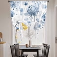 thumbnail image 4 of Blue Dandelion Tie Up Curtain 45 Inches Long, Pastoral Flower Spring Farmhouse Plant Balloon Style Kitchen Window Curtain Over Sink, Small Window Rod Pocket Curtain 34"x45", 4 of 9