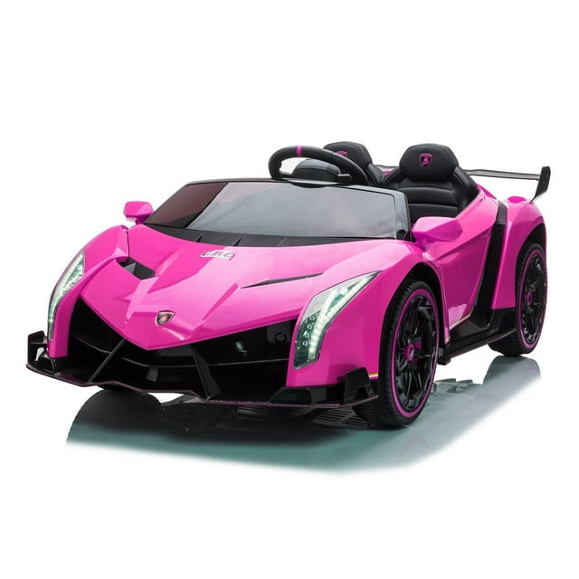 Lamborghini Veneno 24V (2x12V) Ride On Cars 4x4 Upgraded Leather Seats Rubber Tires with Remote Control