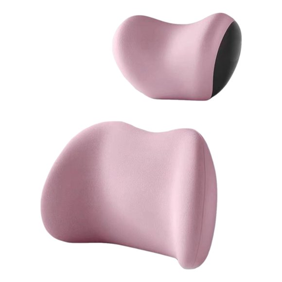 Shengyu 2piece Car Headrest Lumbar Support Cushion Car Headrest Lumbar Support Cushion Ergonomic Pink