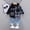 Navy, variant on Girls Outfits Patchwork Plaid Prints Long Sleeve Hooded Tops With Jeans 2 Pcs Girl Clothes Yellow 6-12 Months