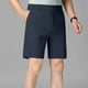 thumbnail image 1 of pstuiky Pantalones cortos de gimnasio, Pantalones cortos casuales de negocios de color sólido para hombre con botones en la cintura Pantalones cortos de golf, 1 of 9