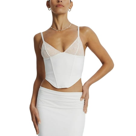 

Women s Sexy Camisole Slim Cami Sleeveless V Neck Lace Patchwork Vest Casual Clubwear