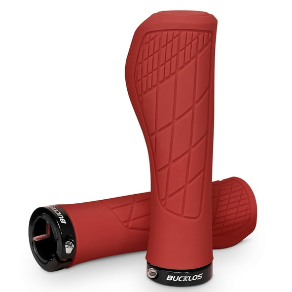 BUCKLOS Bicycle Handle Bar Grips Lock-on Handlebar Grip Silicone MTB Road Bike for Flat Riser Bar Anti-Slip Grips
