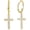 Gold Tone : Hoop with Dangle CZ Cross, variant on Women's Hoop Earrings 18K Gold Plated Silver Dangle Hoop Earrings with Charms Cross, Spike, Moon, Star, Paperclip Link Earrings Convertible Link Earrings Hypoallergenic