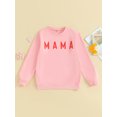 thumbnail image 2 of Rdhnmea Mommy and Me Valentines Outfits Letter Sweatshirt Long Sleeve Pullover, 2 of 9