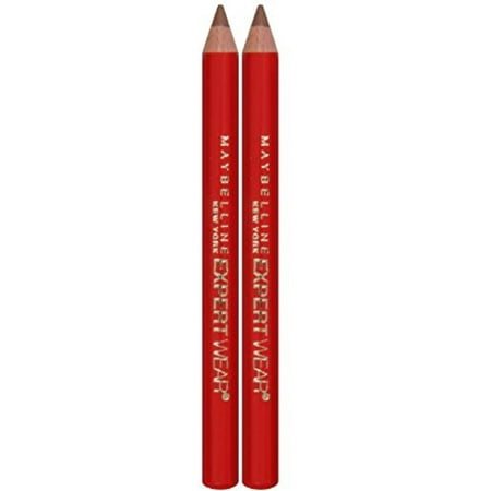 Expert Hood Liner - Maybelline Makeup Expert Wear Twin Eyebrow Pencils and Eyeliner Pencils, Dark Brown Shade, 0.06 oz (Pack of 4)