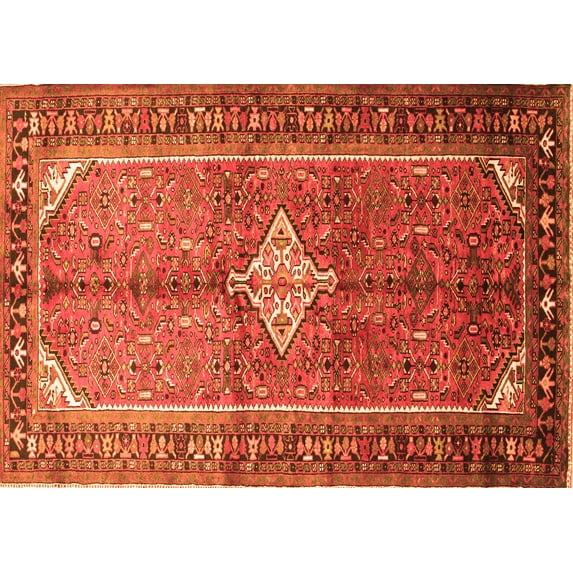 Ahgly Company Indoor Rectangle Persian Orange Traditional Area Rugs, 8' x 12'