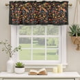 thumbnail image 2 of 2 Pack Valances for Window, Boho Black Flowers Short Curtains for Kitchen Bedroom Living Room, Spring Abstract Watercolor Floral Leaf Rod Pocket Small Window Treatment Valance Drapes 42 x 18 Inch, 2 of 8