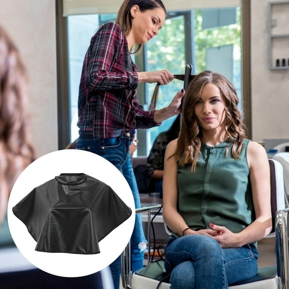 LOLIPPYY Waterproof Unisex Adult Hair Dye Cape Hairdressing Cape Black Fabric 1Set