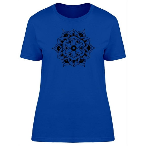 Black Flower Mandala T-Shirt Women -Image by Shutterstock, Female x-Large