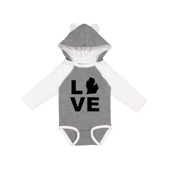 Inktastic Love Michigan Boys or Girls Long Sleeve Baby Bodysuit
