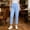 Light Blue, variant on Olyvenn Women's Polka Dot Yoga Pants, Elastic Waist, Side Slit Design, Casual Long Trousers with Pockets White S