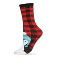 thumbnail image 4 of MeMoi Women's Foot Pet Penguin Cozy Buffalo Plaid Crew Socks - Mens - Male, 4 of 5