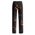 thumbnail image 5 of Halloween Womens Pajama Pants Casual Lounge Pajama Pants Cute Pumpkin Drawstring Elastic Waist Fashion Women's Sleepwear Black XXXL, 5 of 5