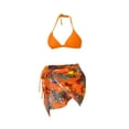 thumbnail image 4 of Aayomet Maillots de Bain pour Femmes 2024 3 Pcs Bikini (Orange, S), 4 of 5