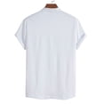 thumbnail image 4 of BOBOGOJP Chemises en Lin pour Hommes à Manches Courtes, Blanc TG, 4 of 5