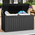 thumbnail image 2 of DEXTRUS 100 Gallon Outdoor Resin Deck Box, Weatherproof & Lockable Patio Furniture Storage, Black, 2 of 10