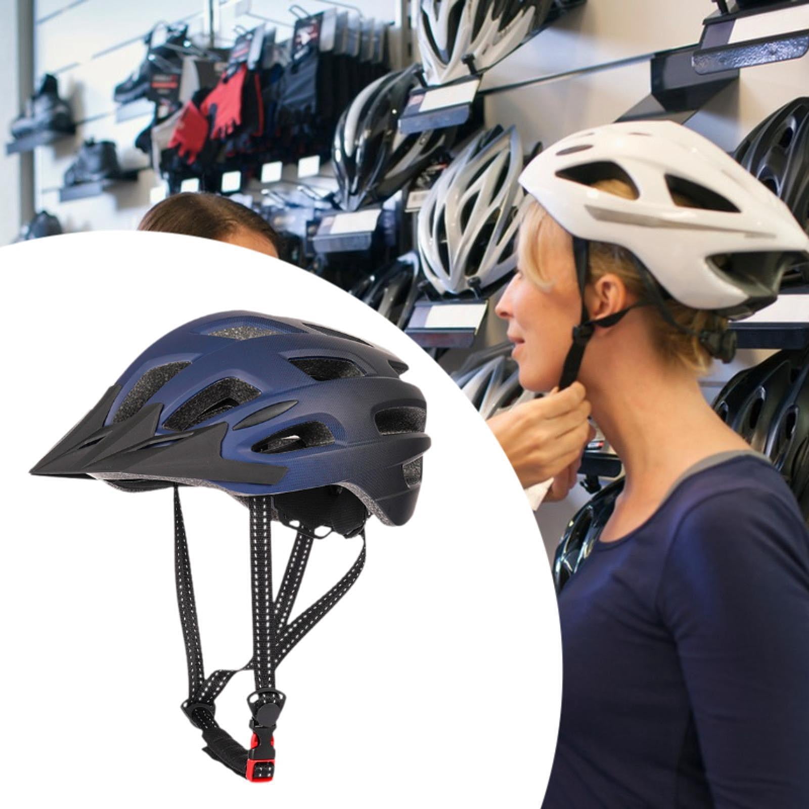 DimyFew Mountain Bike Helmet, Sports Helmet, Shockproof, Ventilation, Adjustable Fit, Cycling Helmet, Bike Helmet for Riding Roller Skates Black Blue