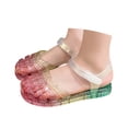 thumbnail image 3 of Krdevn Flat Heel Closed Round Toe Ankle Strap Glitter Detailed Jelly Casual Beach Sandals (Little Girls,Big Girls),7-8 Years, 3 of 8