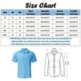 thumbnail image 3 of Men's Linen Shirts Short Sleeve Casual Shirts Shirt for Men Beach Summer Wedding Shirt Blue XXL, 3 of 5