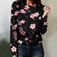 thumbnail image 2 of T-shirt à Manches Longues pour Femmes, Décontracté, Simple, Mode, Col, Imprimé Couleur, 2 of 4