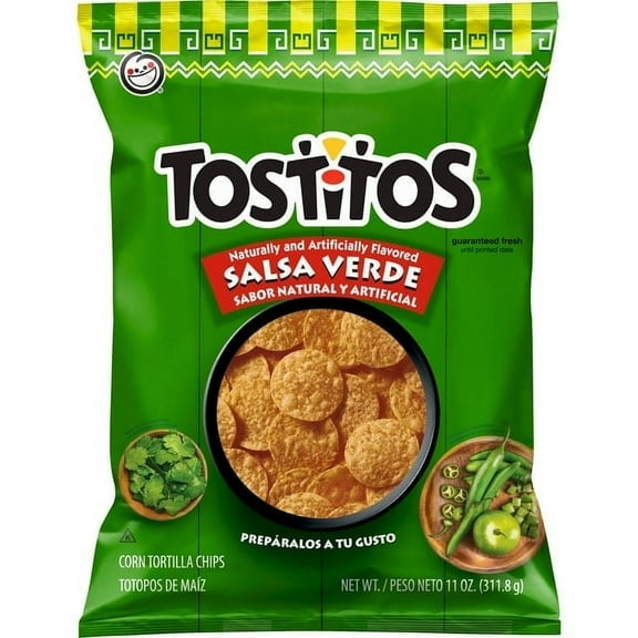 Tostitos Tortilla Chips Salsa Verde 11 Ounce Bag - 4 Pack