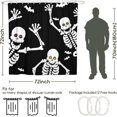 thumbnail image 4 of Halloween Shower Curtain for Bathroom,Skull Dancing Skeleton Shower Curtains with Hooks,Farmhouse Polyester Fabric Shower Curtains Machine Washable Waterproof Bath Decor 72" x 72", 4 of 6