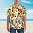 thumbnail image 4 of Easygdp Giraffes Head Men'S Summer Casual Short Sleeve,Short Sleeve Button-Down Shirt, Lapel Loose Breathable Hawaiian Short Sleeve - X-Large, 4 of 9