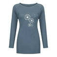 thumbnail image 3 of ManHanLi Women Dandelion Print Crew Neck Long Sleeve Tunic Top, 3 of 4