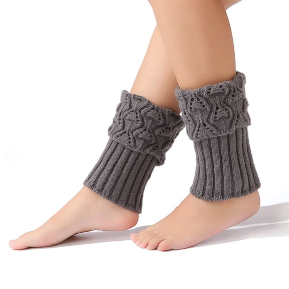 suxuMhao Socks - 3 Pairs Dark Gray Leg Warmers: Knitted Leg Warmers, Baggy Leg Warmers, Short Leg Warmers, Leg Warmers for Boots, One Size Fits All, Soft & Warm, Suitable for Daily Wear,Style 2