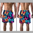 thumbnail image 3 of luoweisi Men's Beach Shorts Quick Dry Swim Trunks with Mesh Lining Butterfly L, 3 of 5