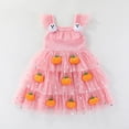 thumbnail image 5 of OOOUM Girls Tutu Dress Kids Strap Tiered Halloween Party Dress Toddler Pumpkin Decor Flutter Sleeve Outfits 6-12 Months, 5 of 9