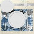 thumbnail image 3 of Ambesonne Blue Place Mats Set of 4, Diamond Shaped Patchworks, Standard Size, Blue Black, 3 of 6