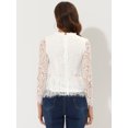 thumbnail image 4 of BluFloral Con Cuello De Volantes Y ManLarCon Encaje Superior PaMujer Beige L, 4 of 5