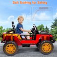 thumbnail image 3 of Wisairt 12V Kids Ride on Truck, Powered Ride on Car w/ Remote Control, 3 Control Modes, Parent Child Co-Driving, Bluetooth, LED Lights (Red), 3 of 11