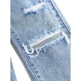 thumbnail image 3 of FEDPOP Baggy Jeans for Girls Wide Leg Ripped High Elastic Waisted Denim Pants Cute Summer Trousers Y2K Streetwear 7-14Y, 3 of 7