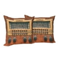 thumbnail image 6 of Ambesonne Music Throw Pillow Cover 2 Pack, Antique Radios, 18", Brown Ecru, 6 of 6