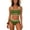 01-Army Green, variant on Womens Trendy High Waisted Bikini Sets Modest Sporty Two Piece Swimsuits Color Block High Cut Bathing Suits