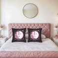 thumbnail image 2 of Set of 2 18x18in Throw Pillow Covers - Black Moon & Pink Floral Design ' MOON ' - Perfect for Couch Bed or Car, 2 of 8