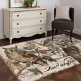 thumbnail image 3 of 3'x5' Area Rugs, Country Owl Indoor Outdoor Area Rug for Living Room Bedroom, Rustic Sping Floral Botanical Postmark Washable Bathroom Rugs Kitchen Floor Carpet Mats Home Decor Aesthetic, 3 of 8