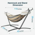 thumbnail image 6 of KEESTP Comfortable 2 Person Hammock with Stand,Ease of Assembly Portable Brazilian Hammock,450lb Capacity - Coffee, 6 of 7