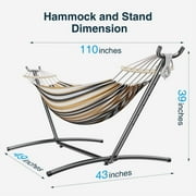 KEESTP Comfortable 2 Person Hammock with Stand,Ease of Assembly Portable Brazilian Hammock,450lb Capacity - Coffee