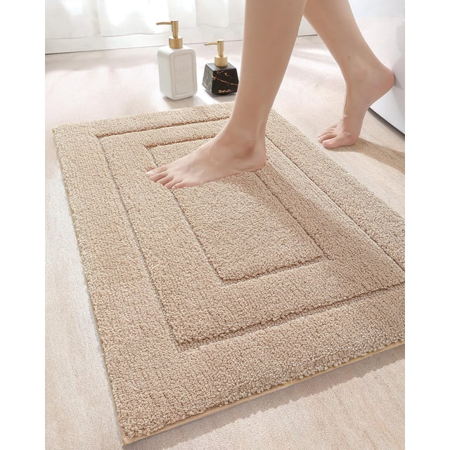 Alfombra de baño DEXI, extra suave, absorbente, antideslizante, 40 x 60 cm, color beige