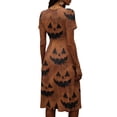 thumbnail image 3 of Halloween Dresses for Women Ghost Short Sleeve Spider Cute Wrap Dresses Skeleton V Neck Vintage Wedding Guest Dress 3XL, 3 of 3