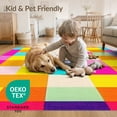 thumbnail image 4 of ODIKA Whimsical Checkered Maximalist Grid Funky Retro Plush Hippie for Home Office, Gaming Room, Under Desk, Non-Slip Chair-Friendly, 4 of 7