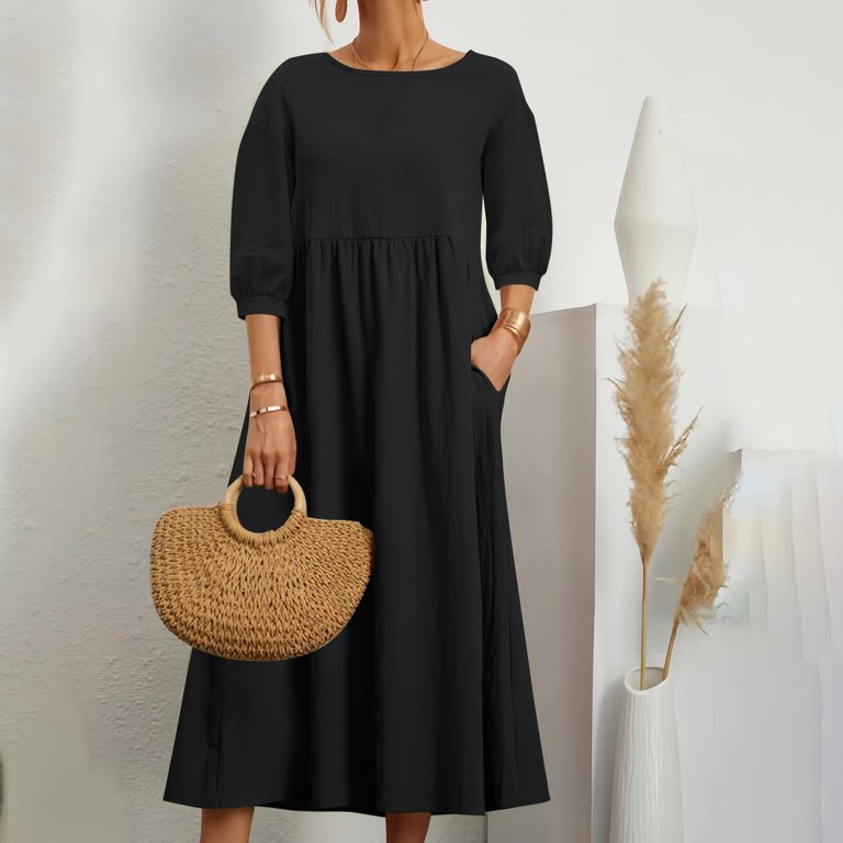 asdoklhq Velvet Dress for Women Fashion Summer Loose Long Sleeve Round Neck Solid Color Ankle-length Dress Black 2X - Walmart.com asdoklhq Velvet Dress for Women Fashion Summer Loose Long Sleeve Round Neck Solid Color Ankle-length Dress Black 2X - Walmart.com