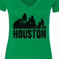 thumbnail image 4 of Inktastic Houston Skyline Grunge Women's V-Neck T-Shirt, 4 of 5