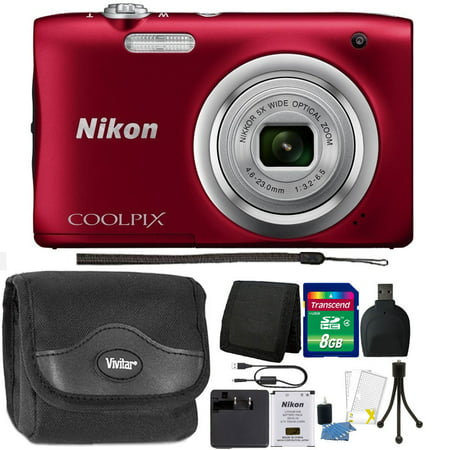 Nikon COOLPIX A100 20.1MP f/3.7-6.4 Max Aperture Compact Point and Shoot Digital Camera 8GB Accessory Kit