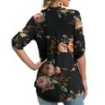 VERABENDI Womens Clothes Plus Size Tops Roll 3/4 Sleeve Shirts V Neck ...